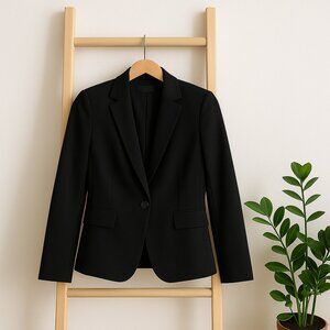J.Crew “Going Out” Black Stretch Blazer – Open Front – Size 6